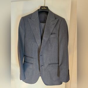 Indochino 3-Piece Charcoal Gray Custom Suit Jacket Vest Pants 36S Slim Fit